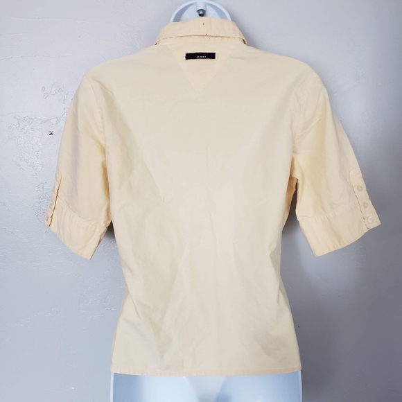 Tommy Girl Jeans Vintage Small Pale Orange Quarter Sleeve Button Up Shirt Y2K - Picture 3 of 9